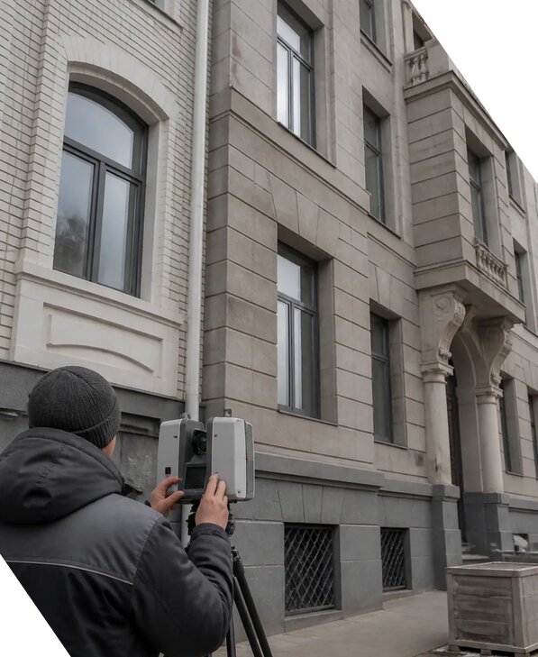 Лазерное сканирование фасадов зданий для обследования в Серове